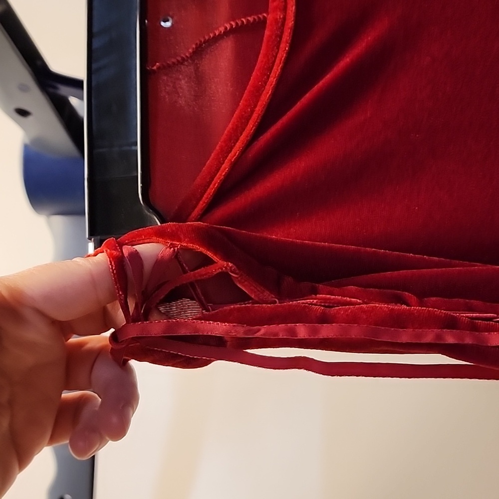 Velvet Rhinestone Pants - Picture 3 of 5